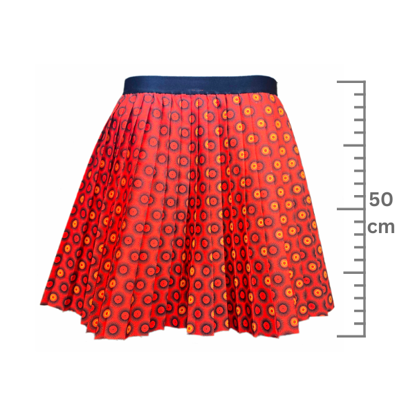 Shwe Shwe Pleated Skirt - Sunshine Red, Knee Length