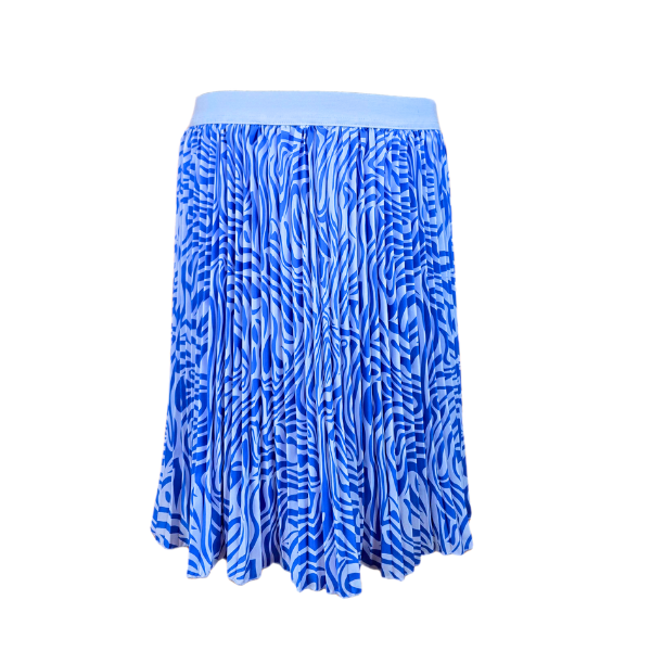 Midi Pleated Skirt - Blue/White