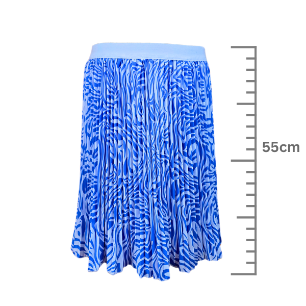 Midi Pleated Skirt - Blue/White