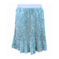 Midi Pleated Skirt - Green/White